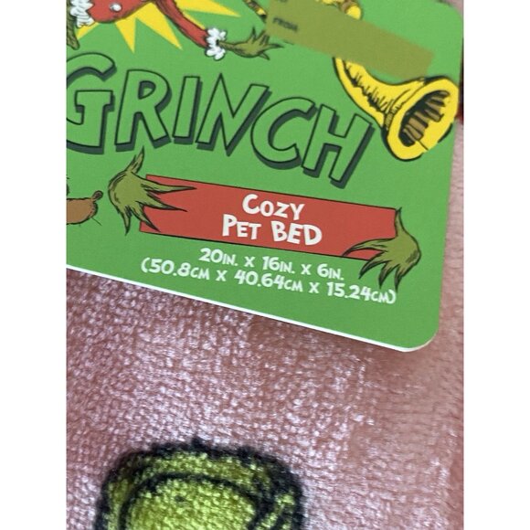 Dr. Seuss Grinch Small Dog Cat Pet Cozy Cuddler Bed Pink Christmas Ornaments NEW - Picture 7 of 15